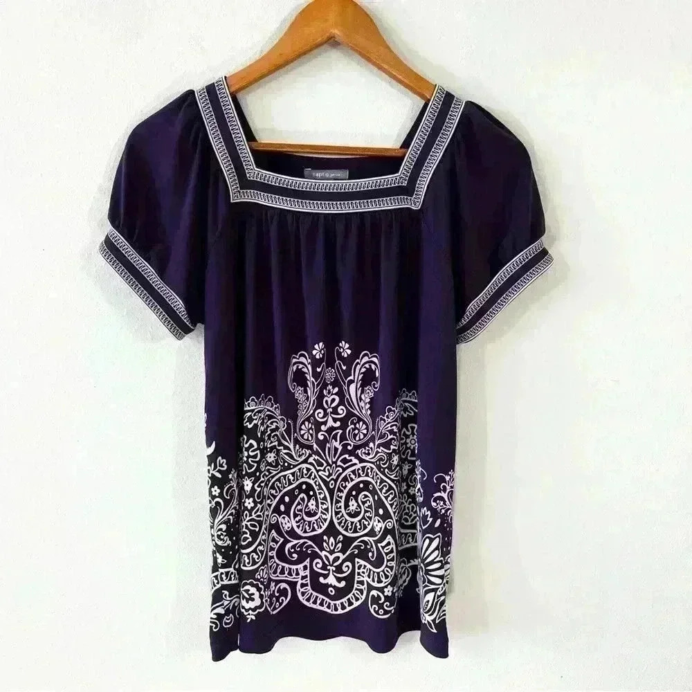 Apt 9 petite purple shirt sleeve tunic
